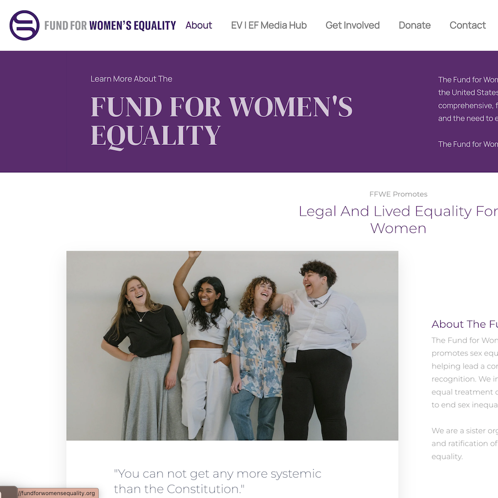 Fund for Women's Equality website screenshot